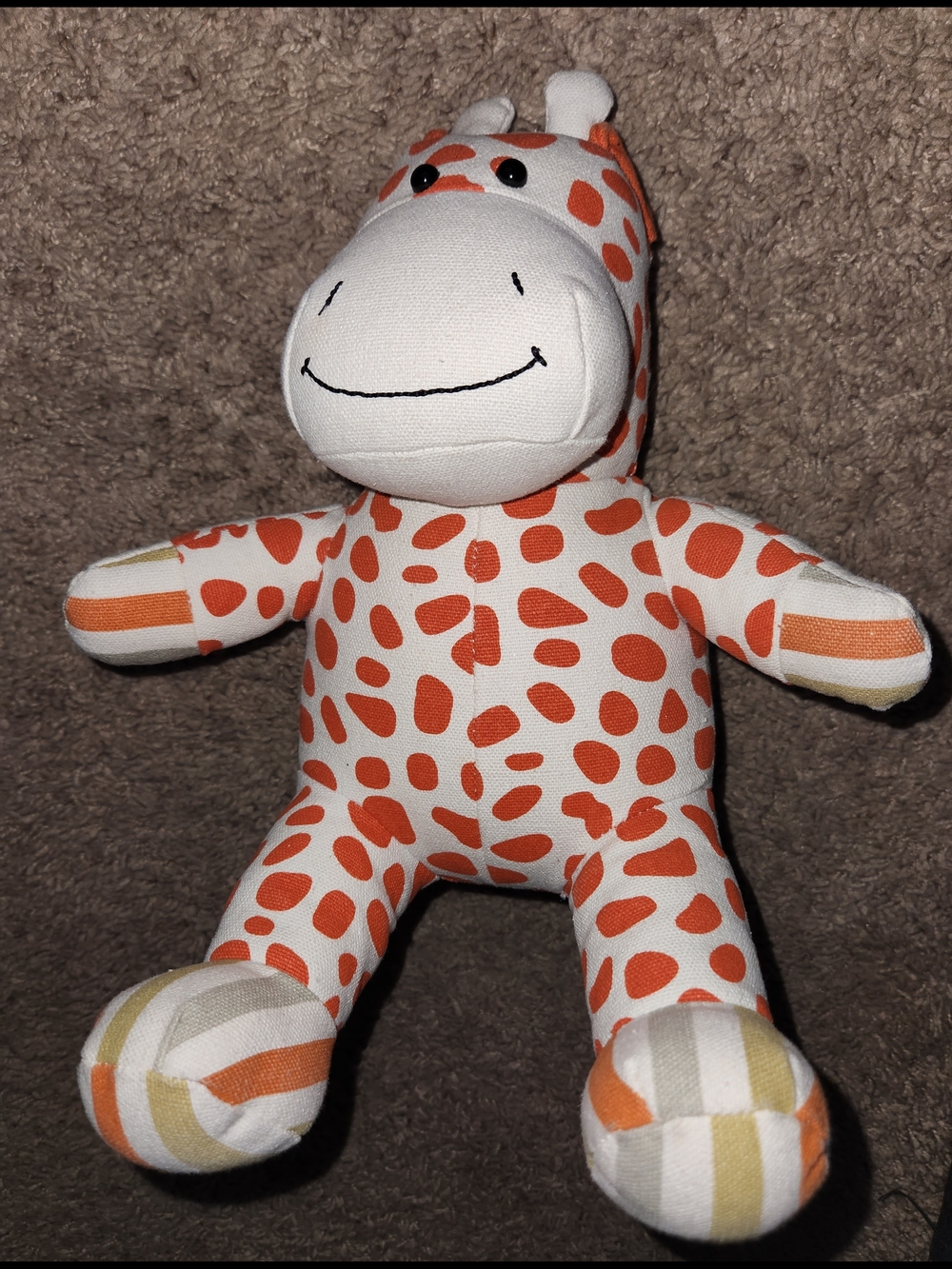 Orange Spotted Plush Giraffe Toy